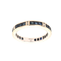 Pre Owned 18ct White Gold Sapphire and Diamond Eternity Ring ZV893